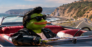 Rockapepe cruising a convertible along a coastal highway